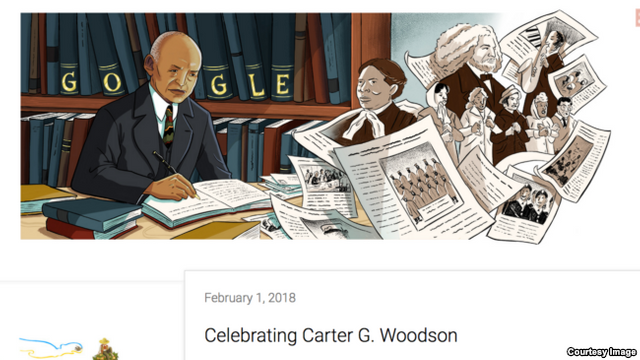 Google Doodle celebrates Carter Woodson for Black History Month.