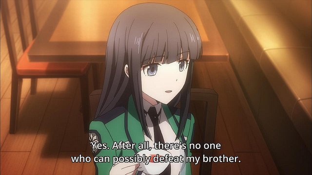 Mahouka Koukou no Rettousei anime / The Irregular at Magic High School anime - Shiba Miyuki adores her brother