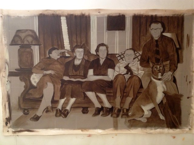 family in the parlor