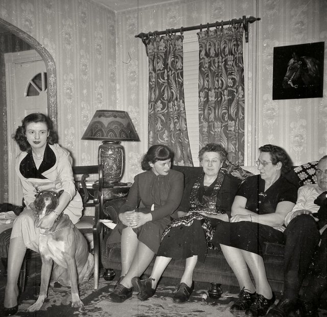 family in the parlor