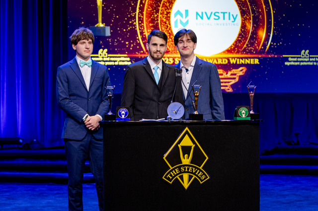 NVSTly Accepts Gold Stevie® Award in New York