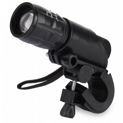 Gearbest Q5 3 Modes LED Bike Light Zoomable Torch  -  BLACK