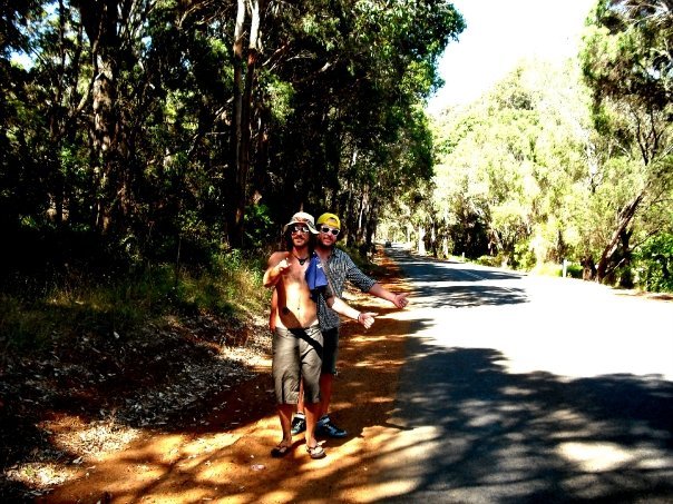 Simon from GoHobo hitchhiking in Margaret River, Australia