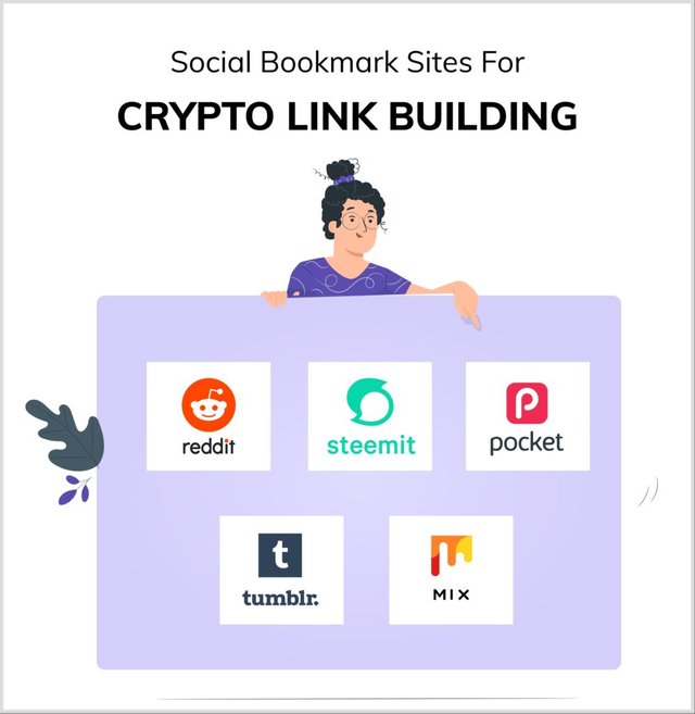 Social bookmark sites for crypto link building