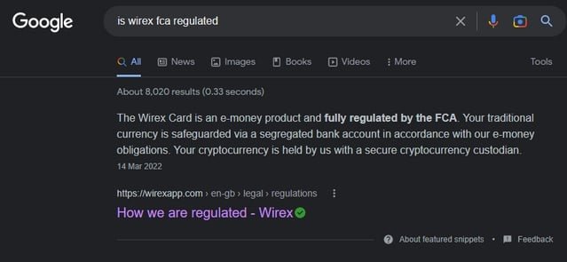 Wirex is FCA Regulated