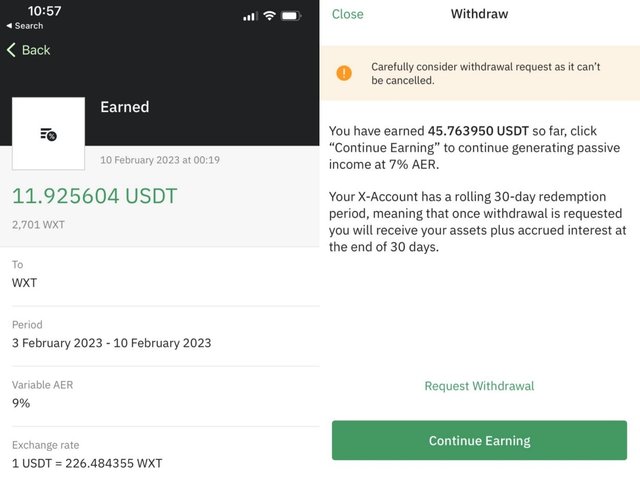 Earning Passive Income using Wirex Crypto X Accounts