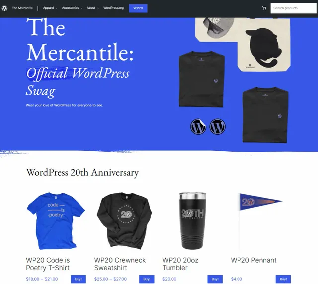 Wordpress Mercantile Shop