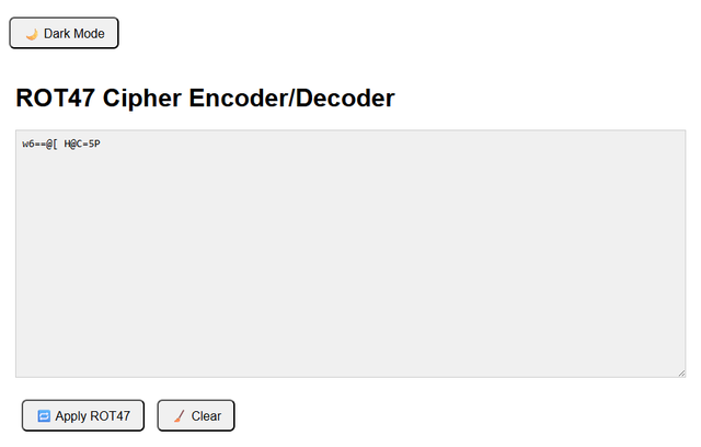 ROT47 Ciper Converter (Vibe Coding), React Js Web App