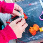 Hand dyed shibori wall-hanging