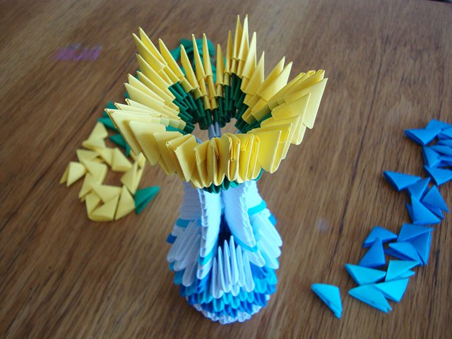 How I Make Origami 5 Colors Vase Photos And Video Of The