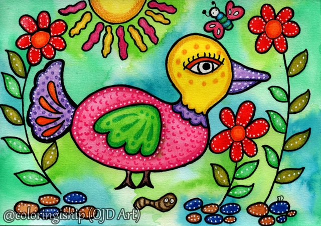 folk art bird