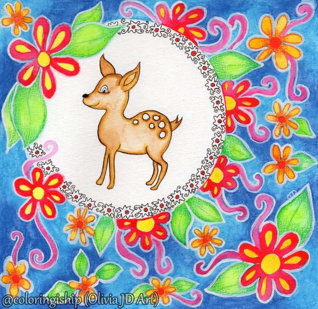 Watercolor Deer Painting
