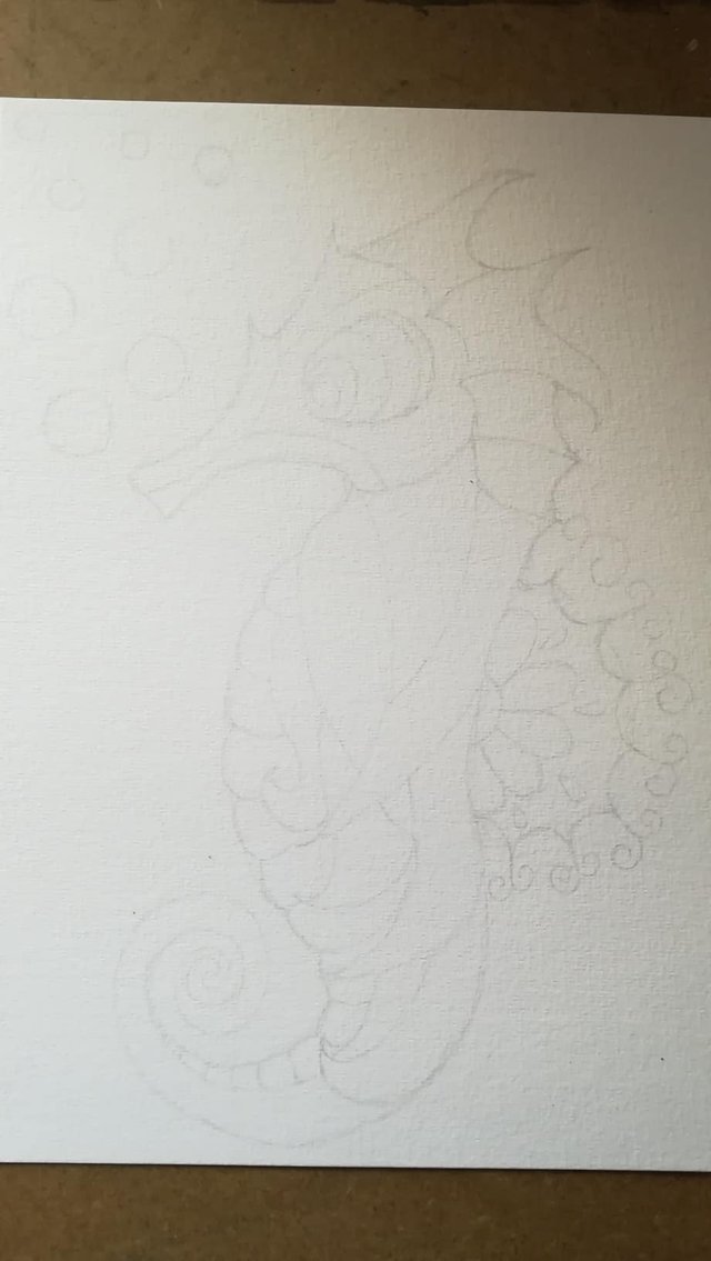 simple seahorse drawing