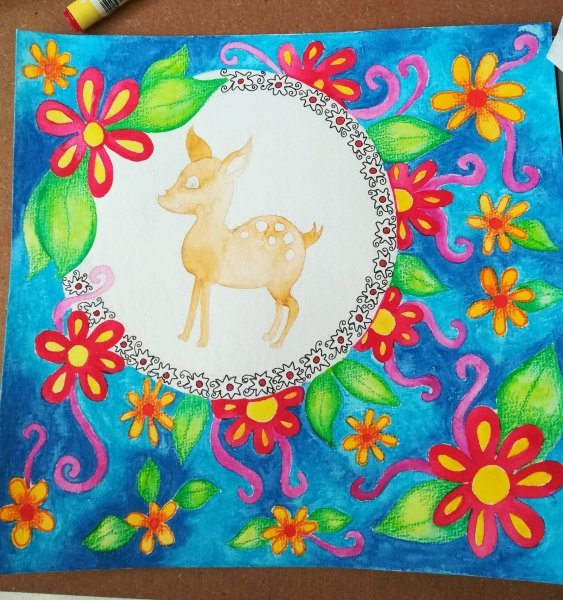 Watercolor Deer Painting