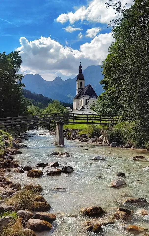 The Bavarian town of Ramsau and its surrounding