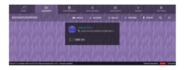 Parity Wallet Kovan