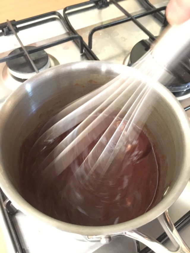 Chocolate and butter melted