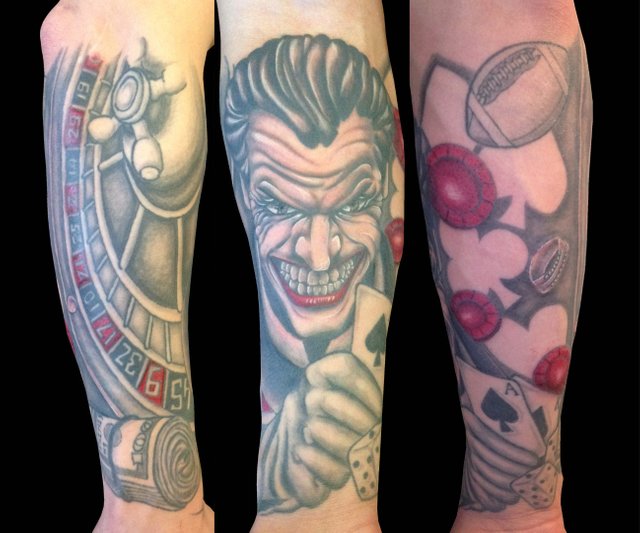 Joker Casino Theme Half Sleeve Tattoo Steemit