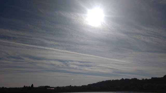 Eastward sky is thick with chemtrails