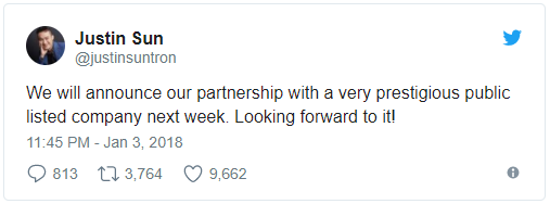 Justin Sun Tweet2