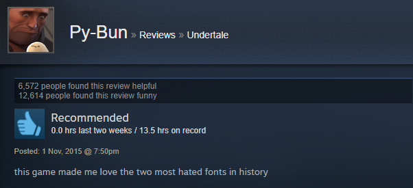 Undertale, As Told By Steam Reviews