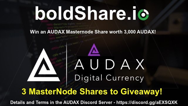 AUDAX Masternode Giveaway