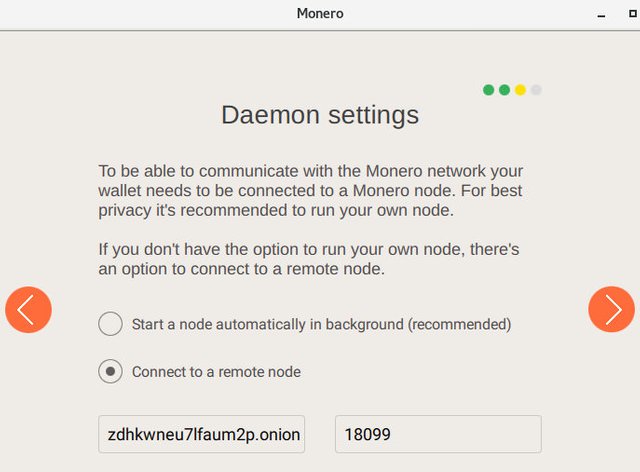 Configure Monero remote node at wallet setup