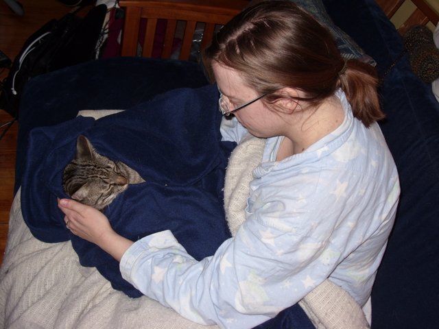 Photo of My Wife and Our Cat