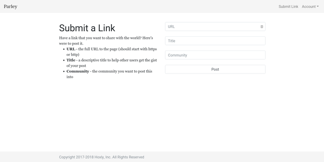 Parley Submit New Link