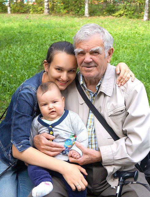 With grandpa, 2015