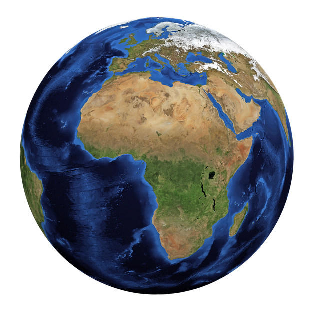 Africa on beautiful blue dot