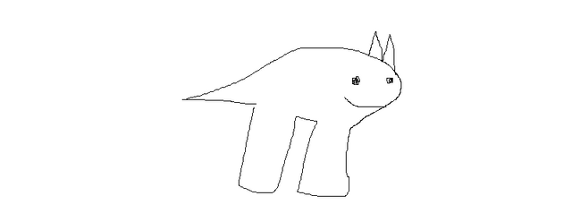 Very bad but cute drawing of a dog