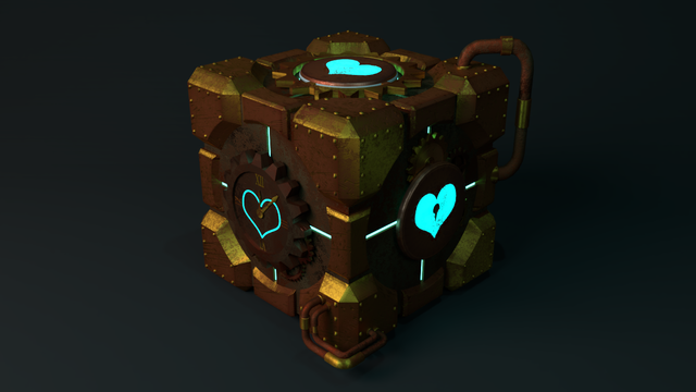 3D Modelling: Steampunk Weighted Companion Cube. Different Style, No Less  Trustworthy — Steemit