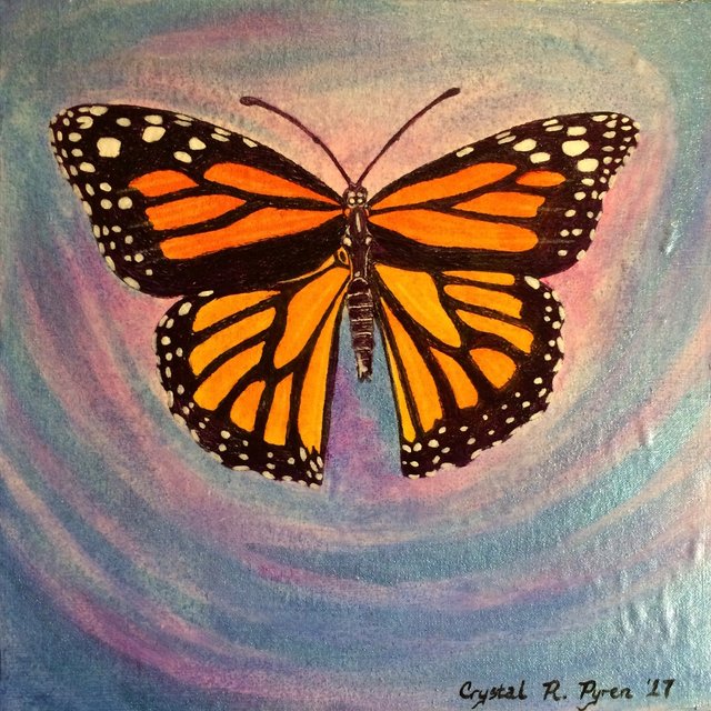 Monarch Butterfly Acrylic Painting