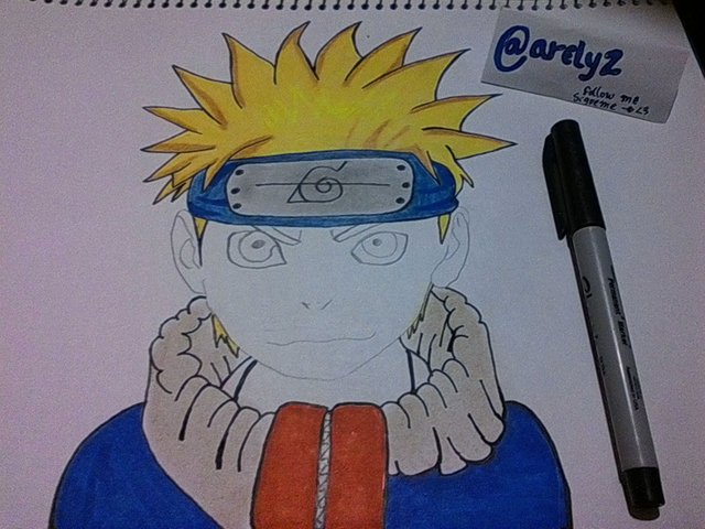 Naruto uzumaki pencil colour drawing by me:-)