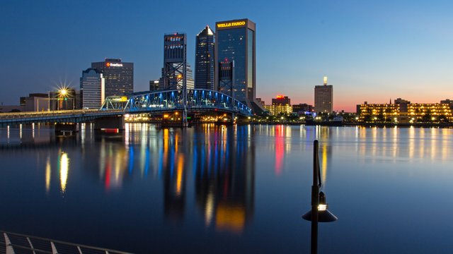 Downtown Jacksonville Florida At Night