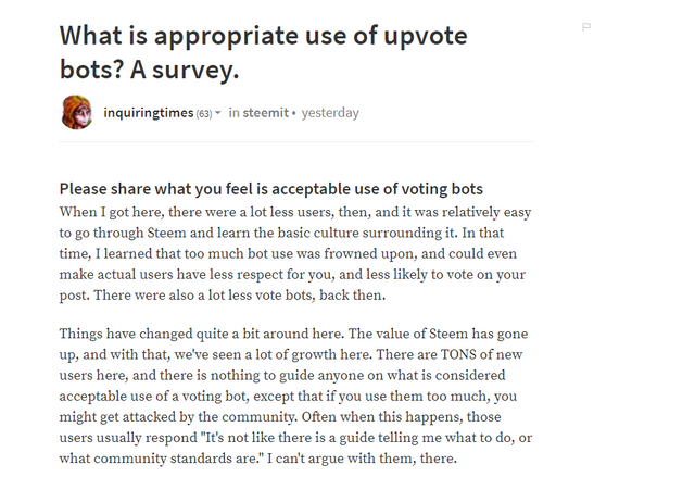 What Is Appropriate Use Of Upvote Bots A Survey My Response - 