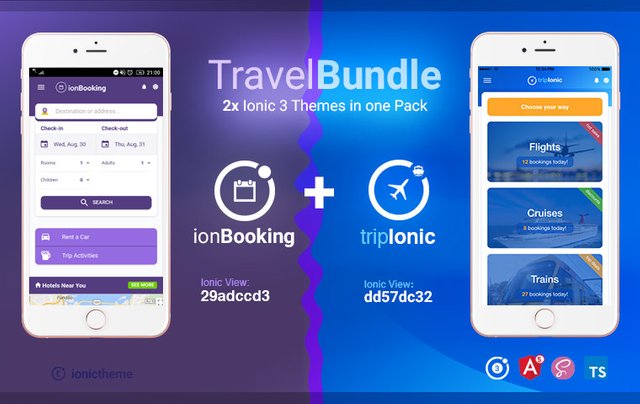 Travel Bundle - Ionic 3 ionBooking and tripIonic Themes