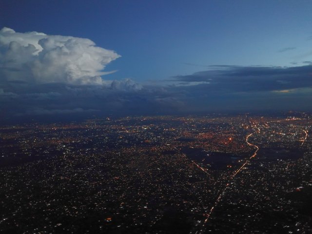 Lusaka by night from the air