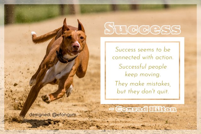Inspirational Quote: Successful People Keep Moving - Conrad Hilton