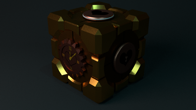 3D Modelling: Steampunk Weighted Companion Cube. Different Style, No Less  Trustworthy — Steemit