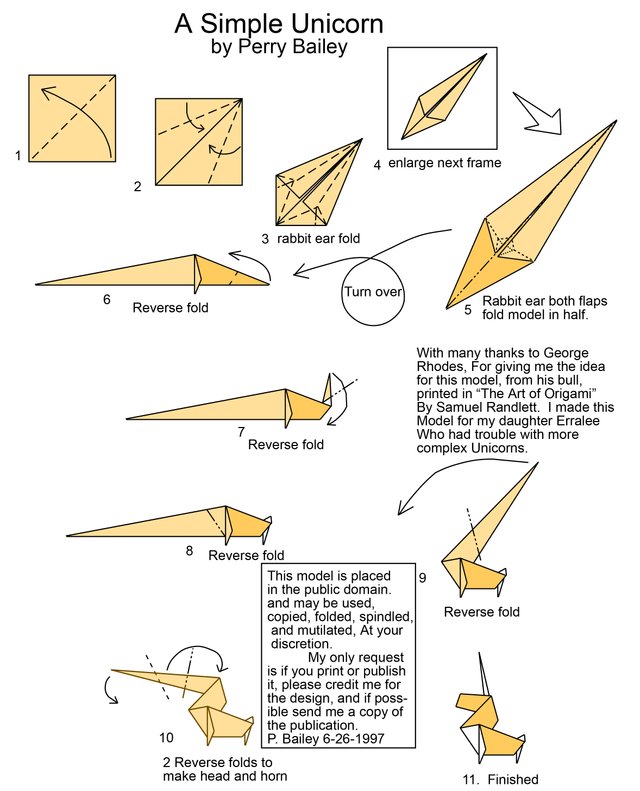 Origami ideas: How To Make Origami Unicorn Step By Step