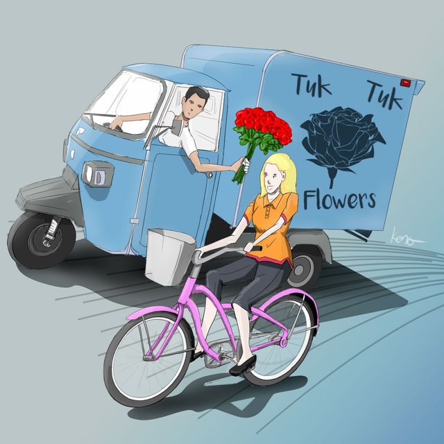 Tuk Tuk Flower Cart Keno