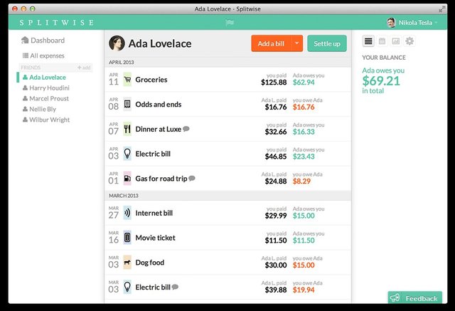 Split bills the easy way :: Splitwise