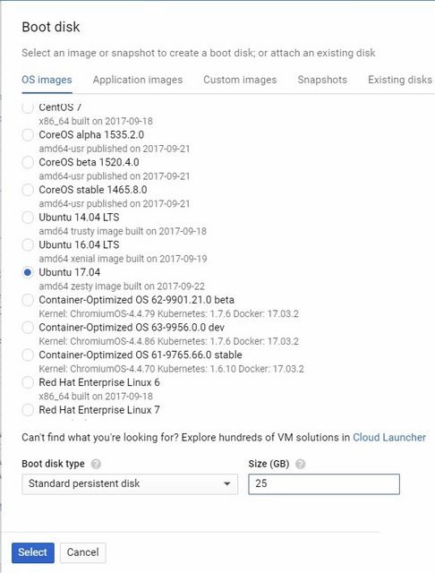 Google Cloud Boot Drive