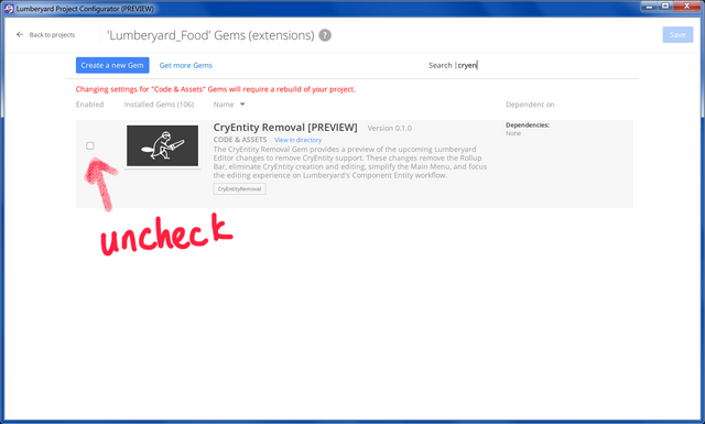 Cryentity Removal Gem Uncheck