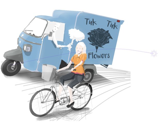 Tuk Tuk Flower Cart Process  Keno