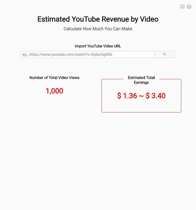 Money Calculator - Estimated revenue by views