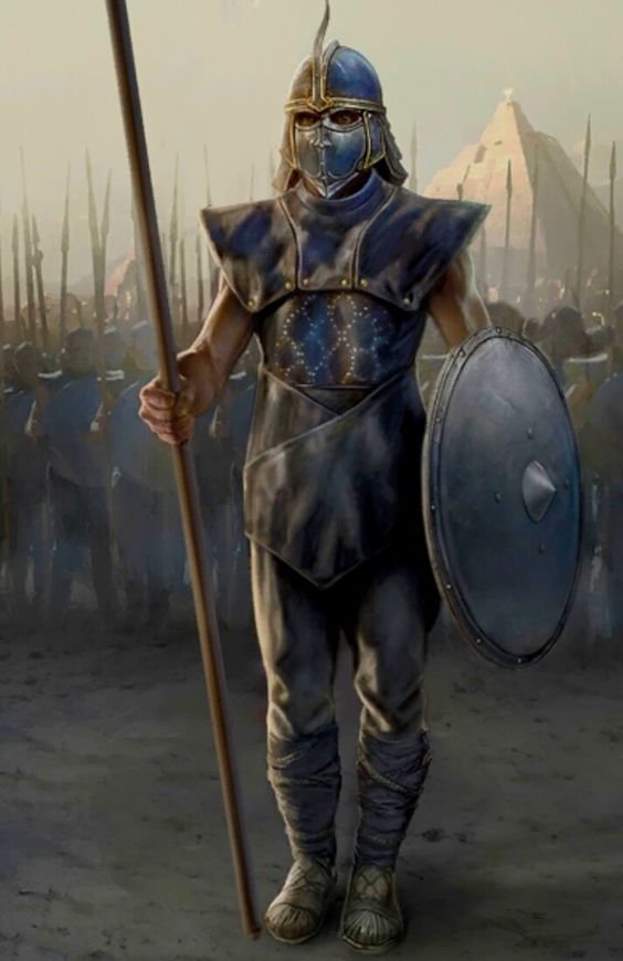 Desert Warrior with a Spear and Shield