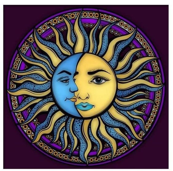 Sun & Moon Mandala Hippie Grateful Dead Diamond Painting Kit